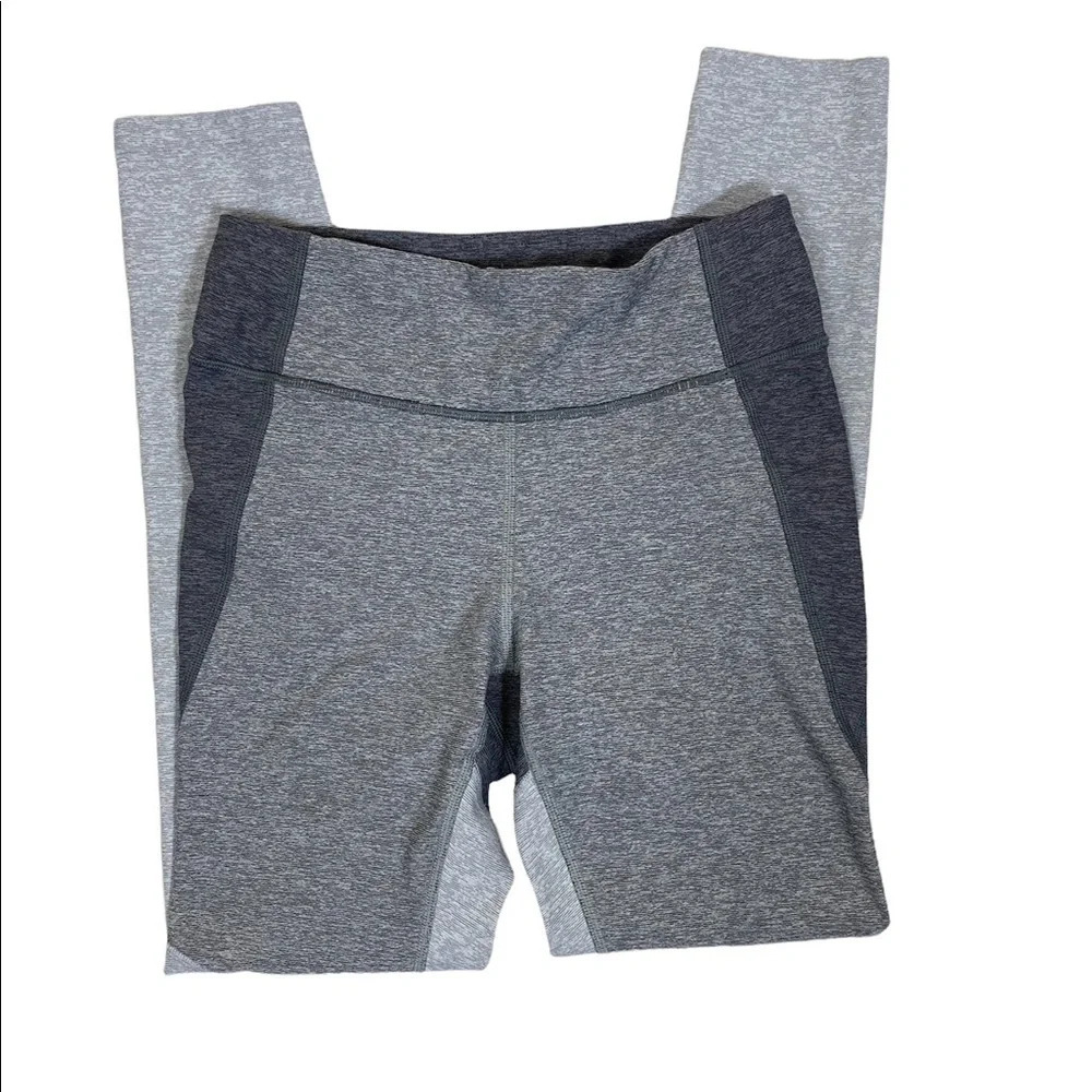 𝅺outdoor Voices Sz Small 7/8 Tri-Tone Warmup Leggings~ Graphite/Ash/Dove